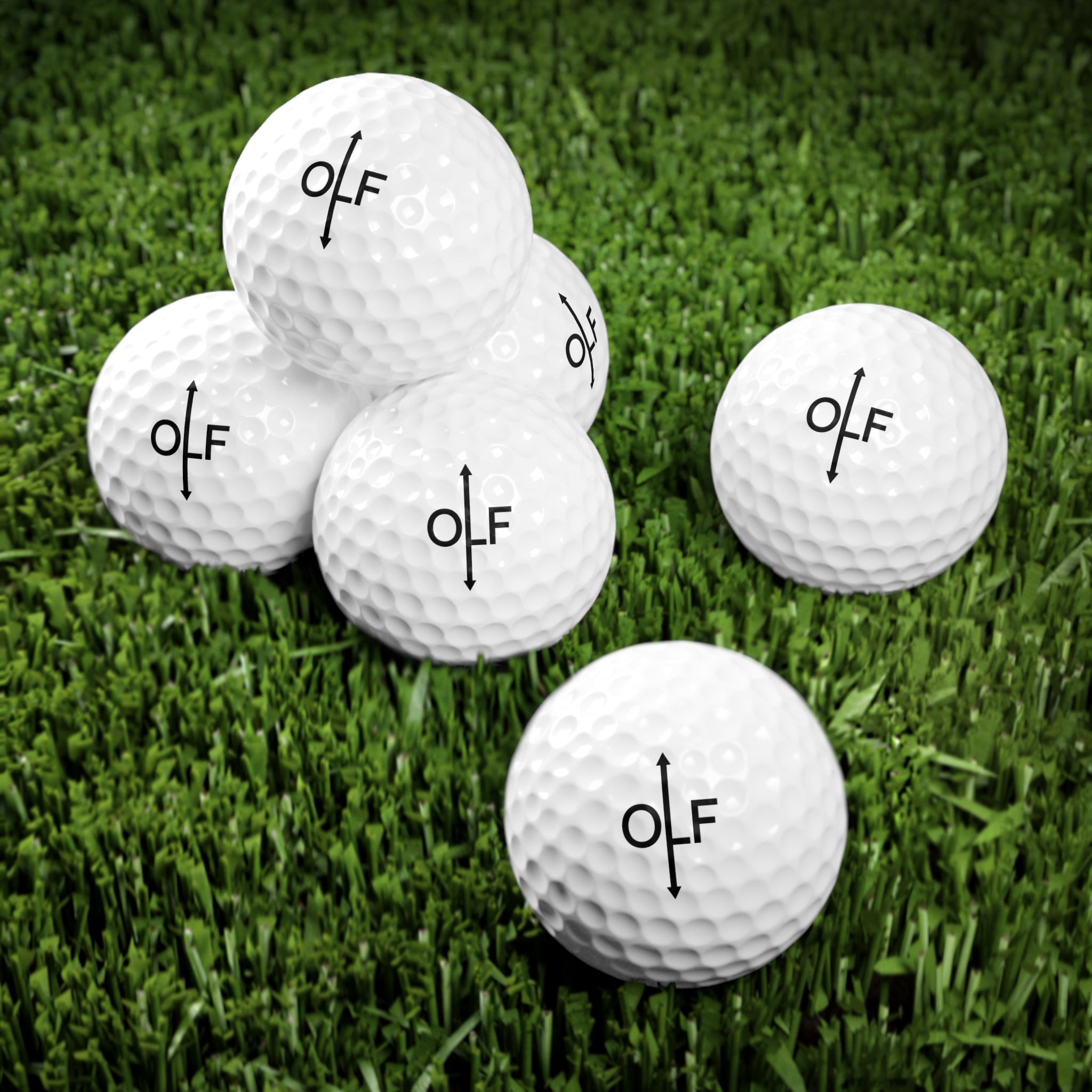 OLF Allignment Arrow Golf Balls, 6pcs