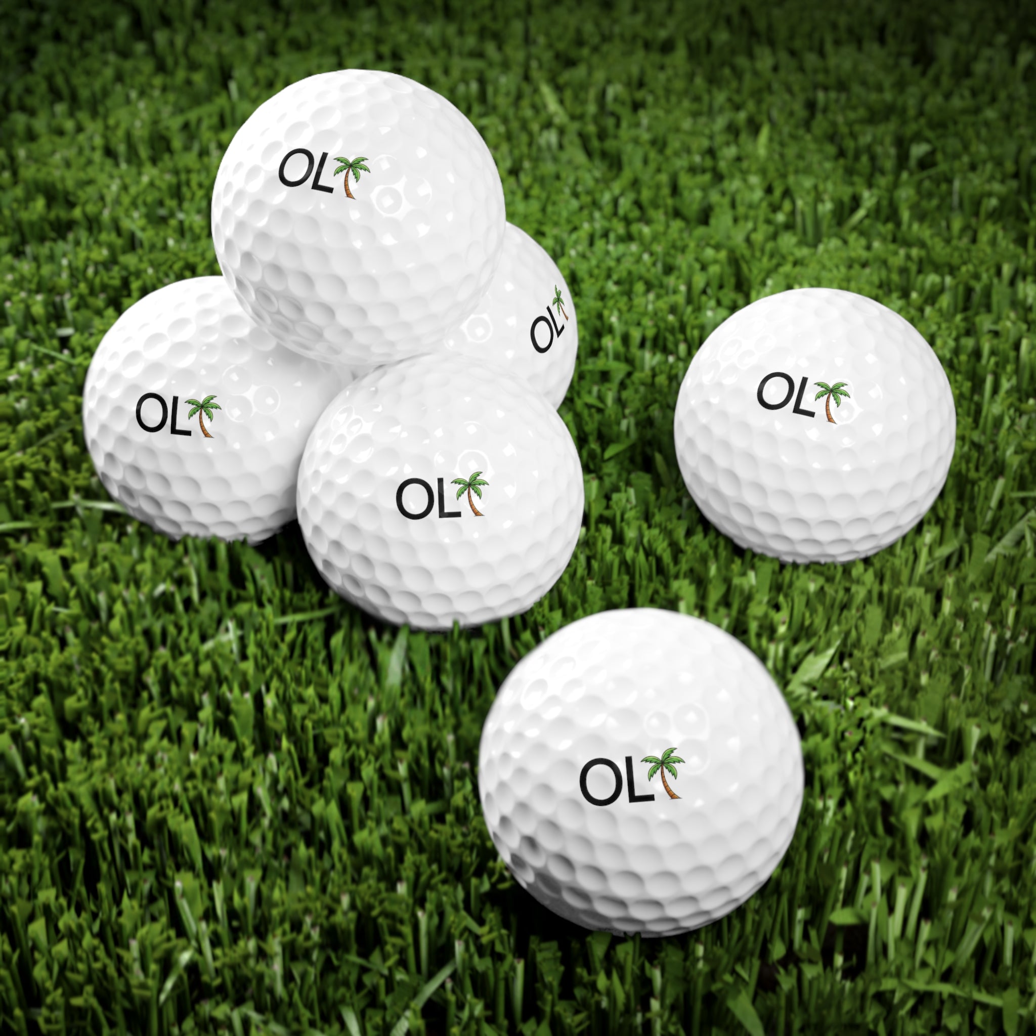 OLF Palm Tree Logo Golf Balls, 6pcs